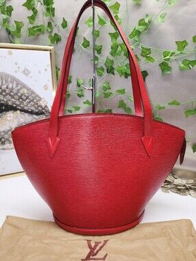Authentic Louis Vuitton Epi Saint Jacques Castillan Red W/ Dust Bag